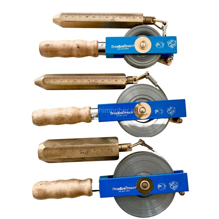 Рулетка РЛ-20 Н-ПХП с лотом для измерения уровня нефтепродуктов или подтоварной воды 20 метров